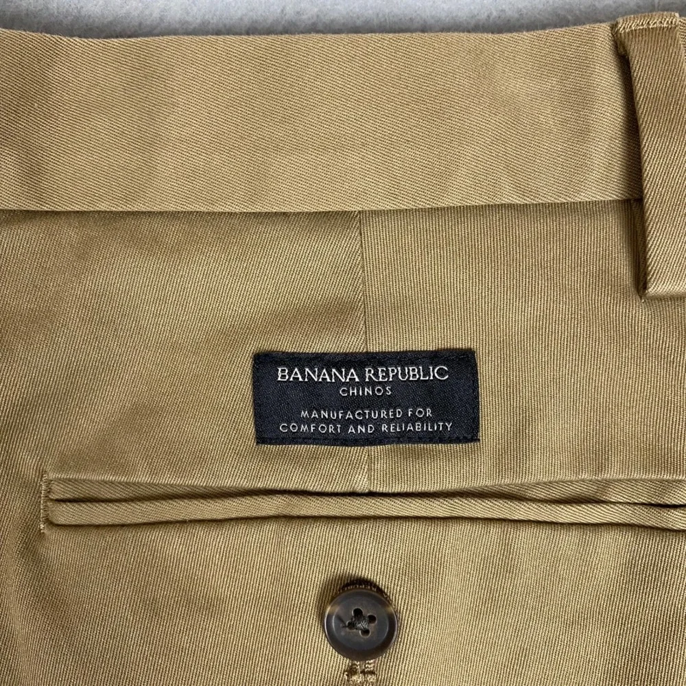 Banana Republic Aiden Slim Fit Stretch Chino Pants Mens 34 Khaki Tan